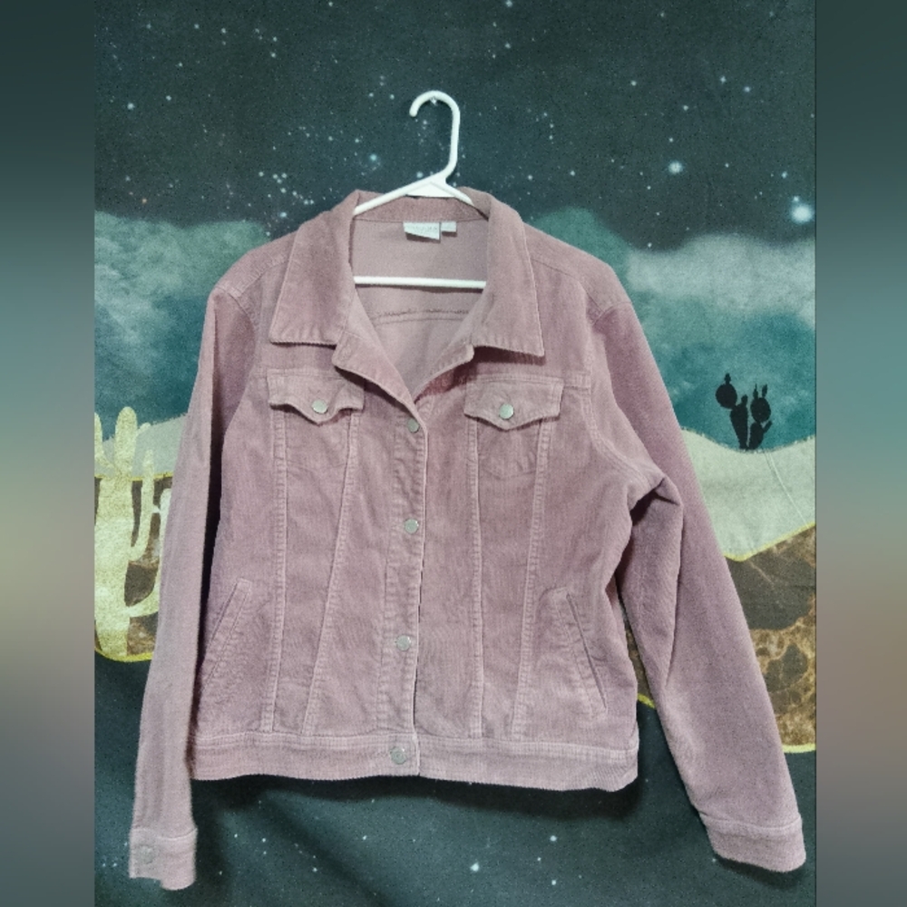 SIZE L Sonoma life+style dust rose pink denim jacket